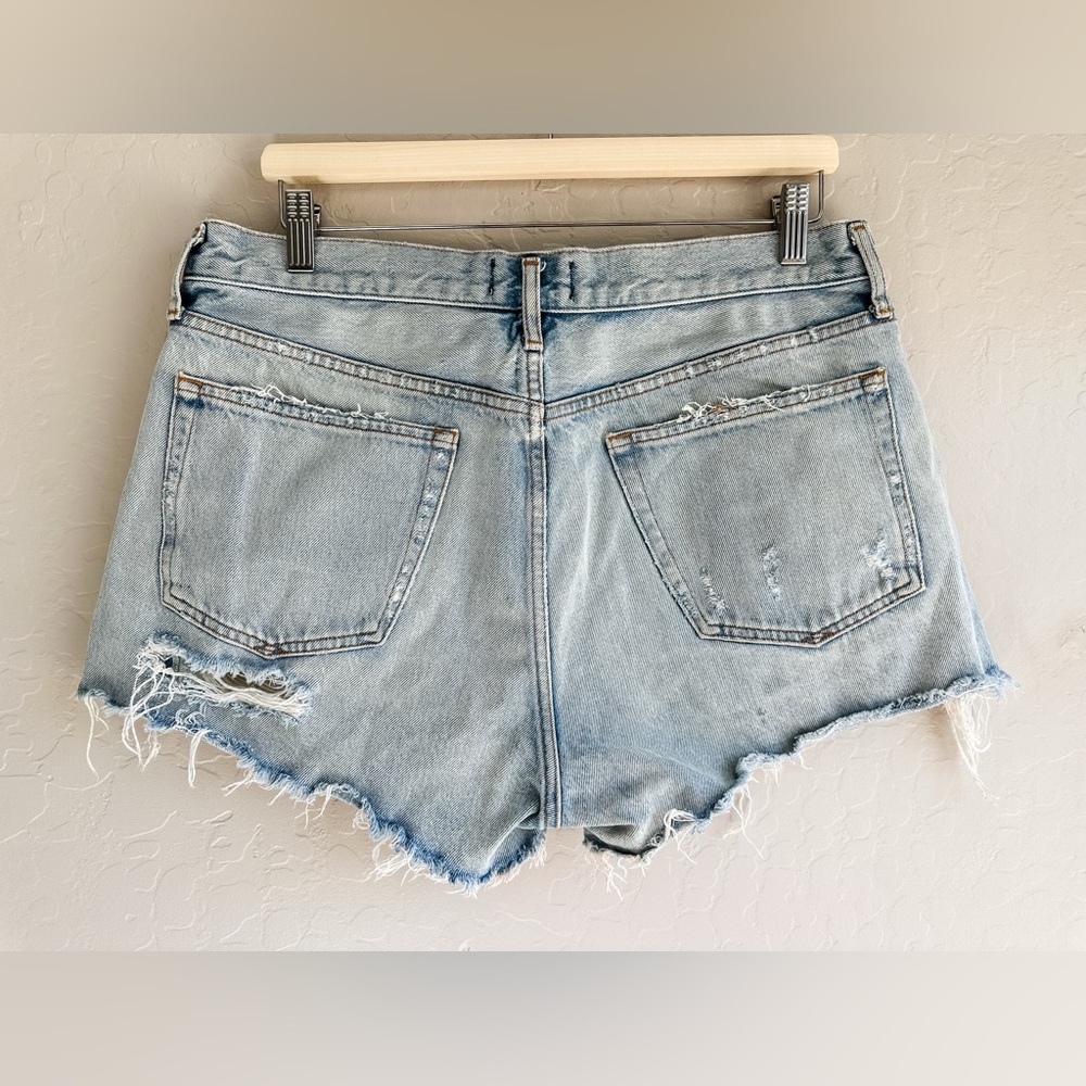 AGOLDE Parker Vintage Cutoff Denim Shorts Light Wash Distress Women’s - Size 32 - Picture 9 of 13